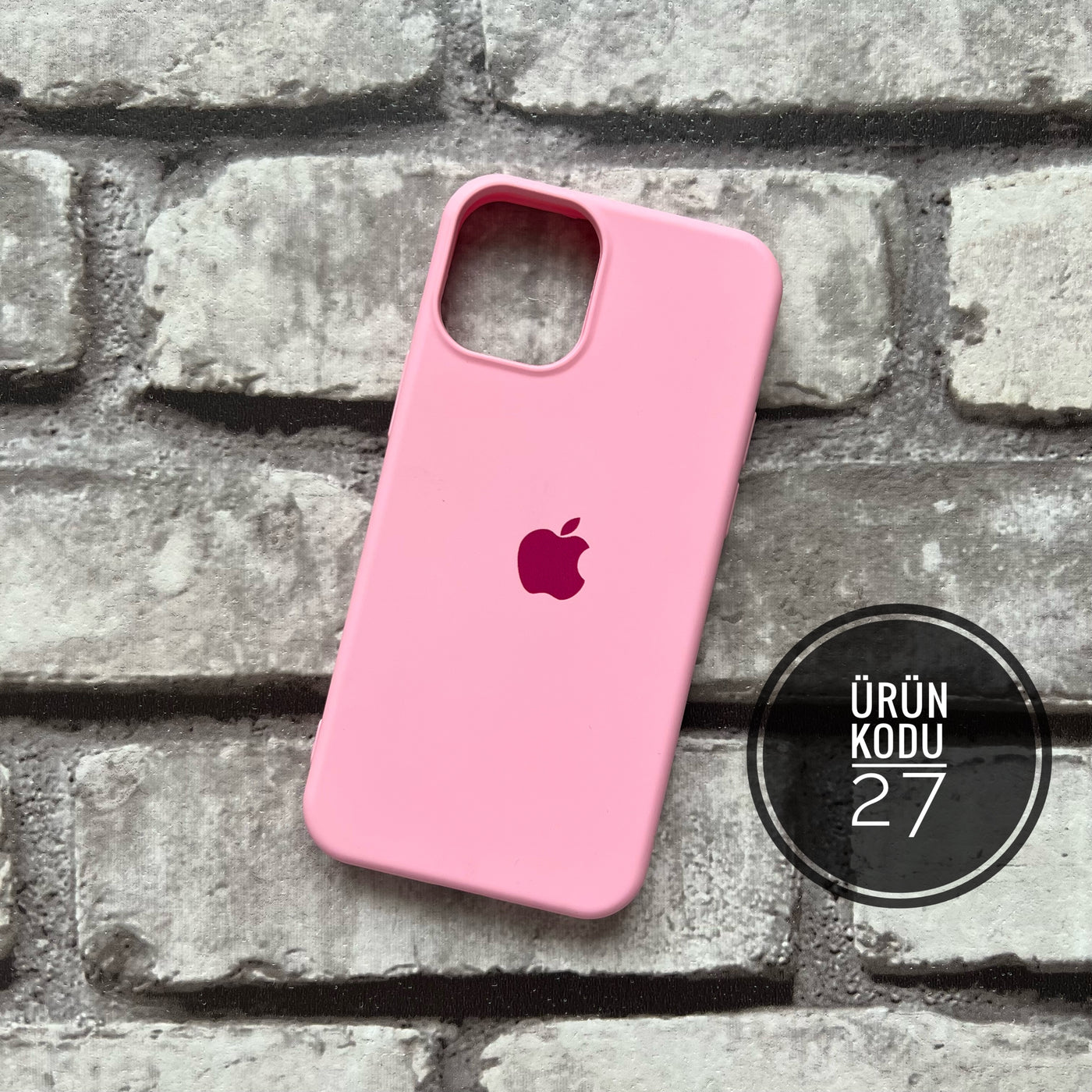 iPhone 12 Mini Logolu Silikon ( 5 AL 2 ÖDE )